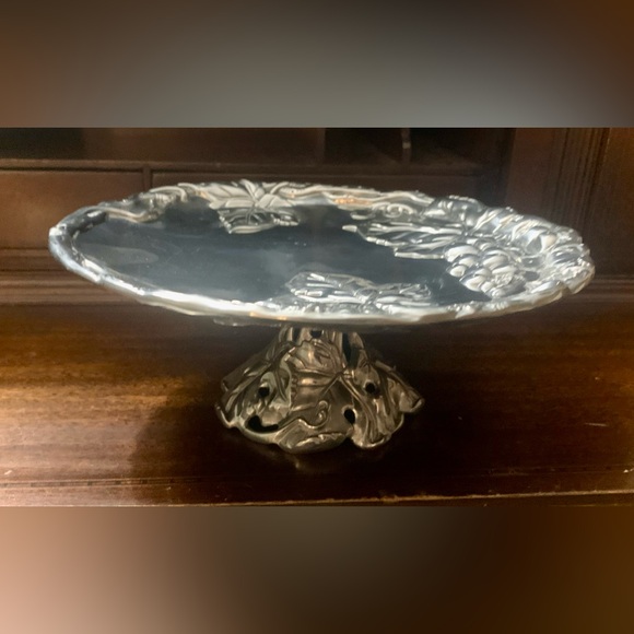 Arthur Court small grape design pedestal cookie/ cake tray - Picture 2 of 8